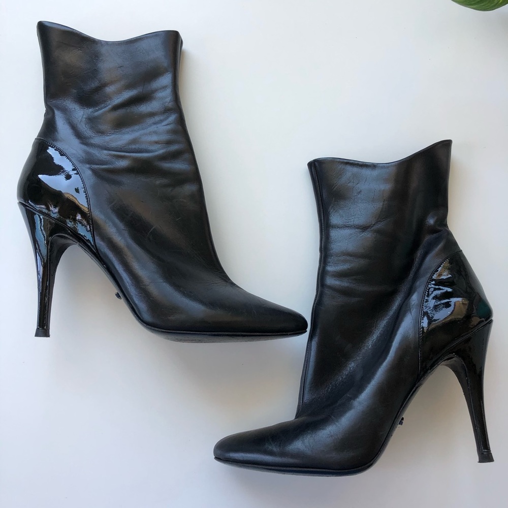Jerome C. Rousseau VINTAGE Leather Stiletto Bootie - Picture 1 of 12